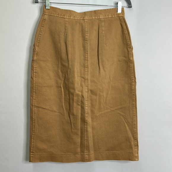 Wilfred Aritzia pocketed cotton/spandex button down midi skirt - Picture 6 of 6